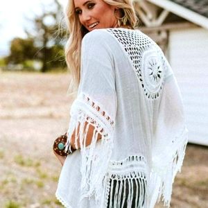 NWOT Three Bird Nest White Dreamy Macrame Kimono